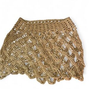 Gold Crochet Mini Skirt 🏖️